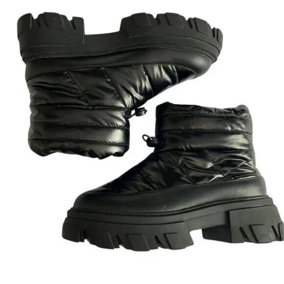 Oak + Fort Cozy Track Sole Puffer Boot Black Size 7 - Picture 8 of 12